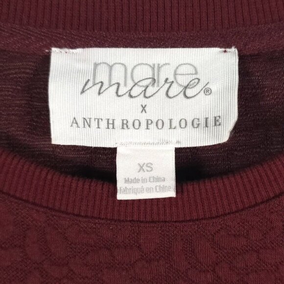 ANTHROPOLOGIE Mare Mare Odila Rose Quilted Mini Dress Burgundy Size XS - Picture 9 of 16
